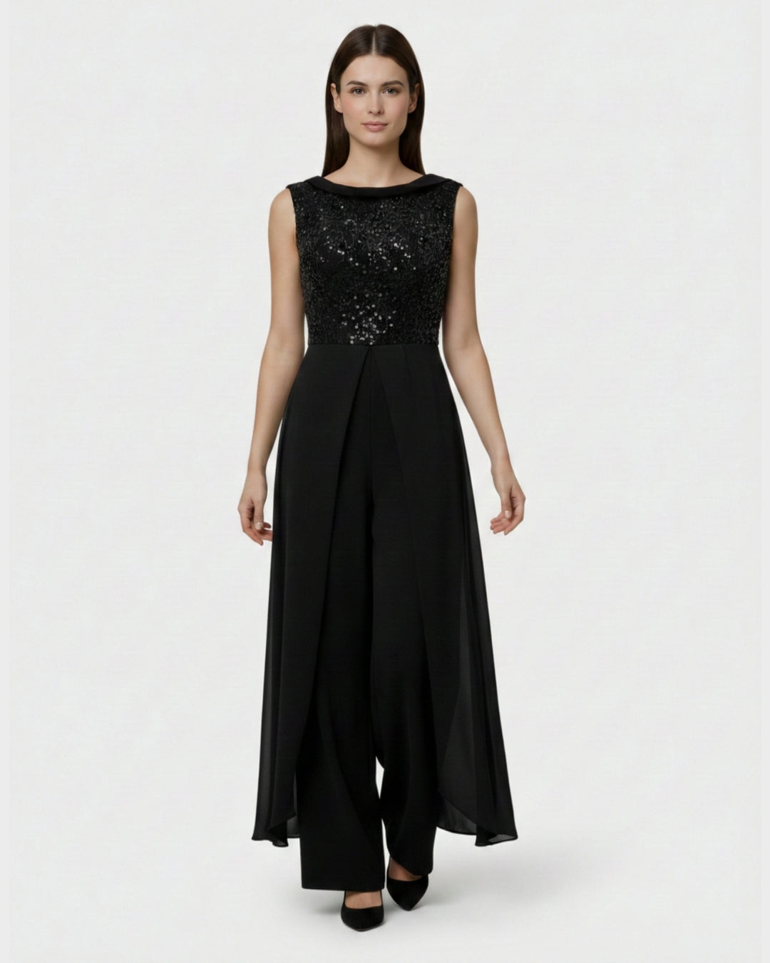 Luna™ | Mono Negro Elegante sin Mangas