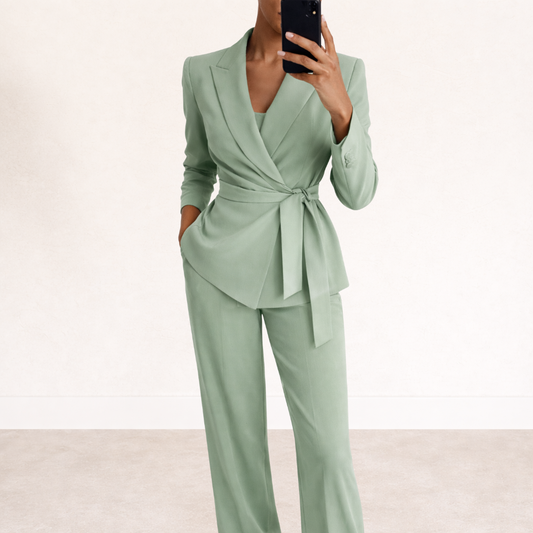 Antonella™ | Conjunto elegante con lazo en cintura