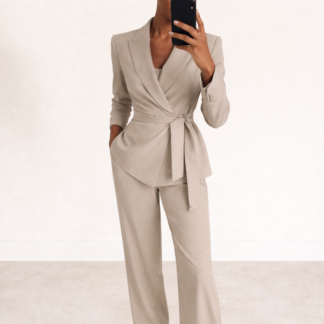 Antonella™ | Conjunto elegante con lazo en cintura