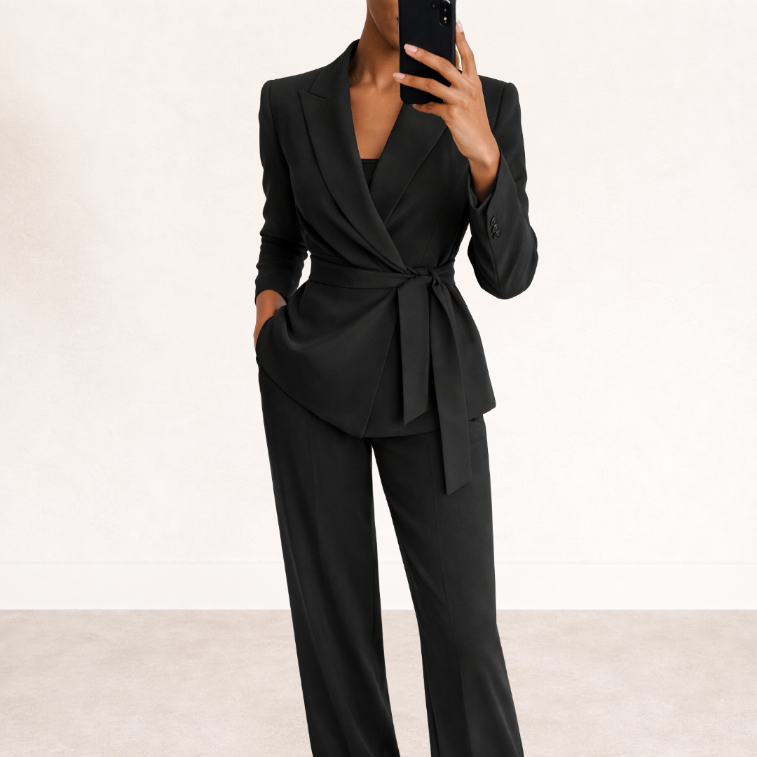 Antonella™ | Conjunto elegante con lazo en cintura