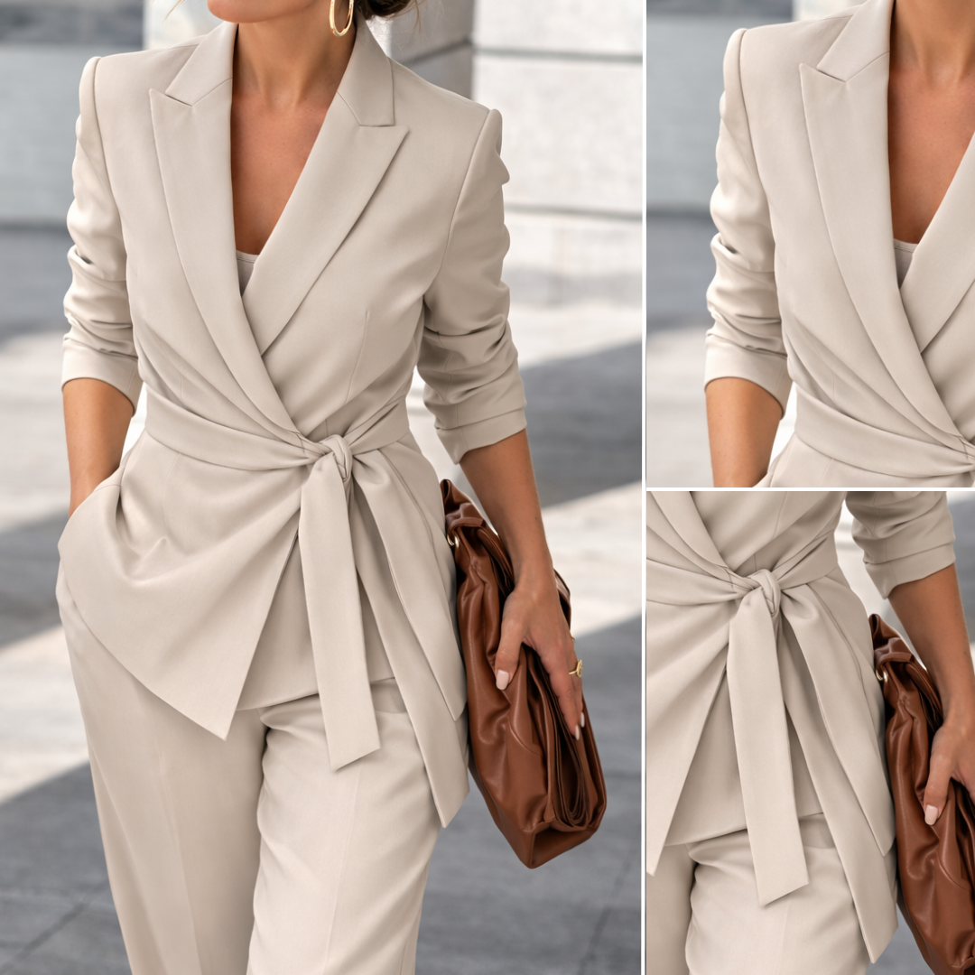 Antonella™ | Conjunto elegante con lazo en cintura